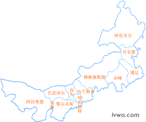 内蒙古自治区行政区划地图