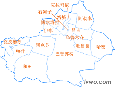 新疆维吾尔自治区行政区划地图