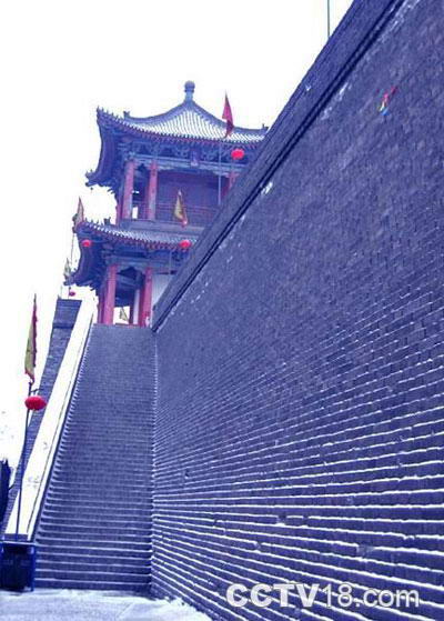 西安古城墙风景图