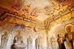 响堂山石窟风景图